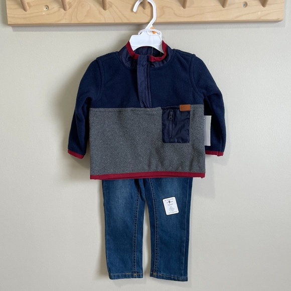 Baby Boy’s 7 For All Mankind Fleece and Jeans Set - Picture 1 of 5